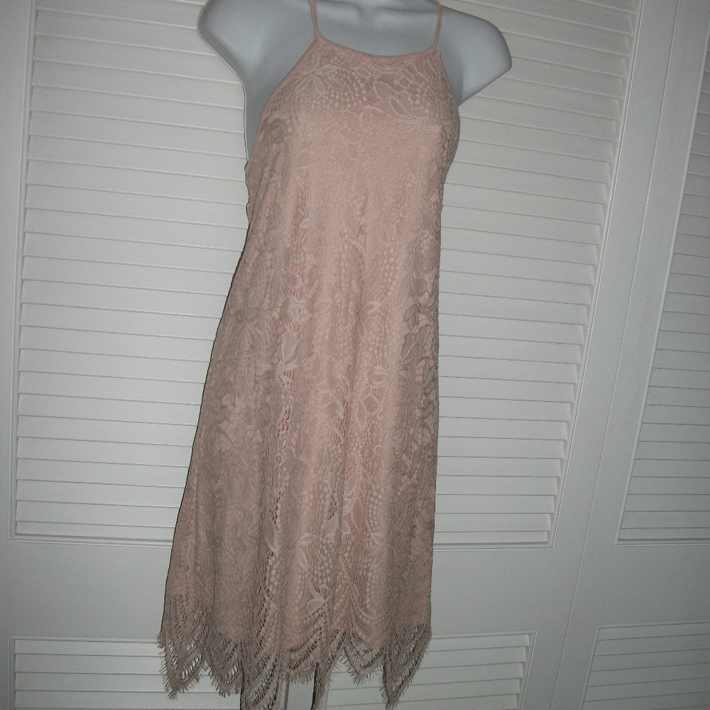 NWT Blush lace strapless Dress sz L Needs fixing